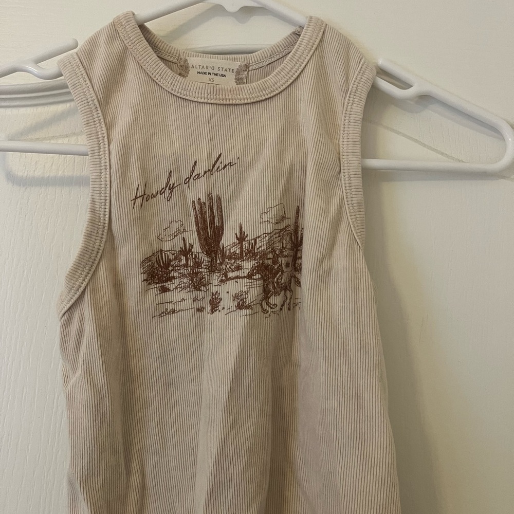 Altar'd State Tan Desert Print Tank Top